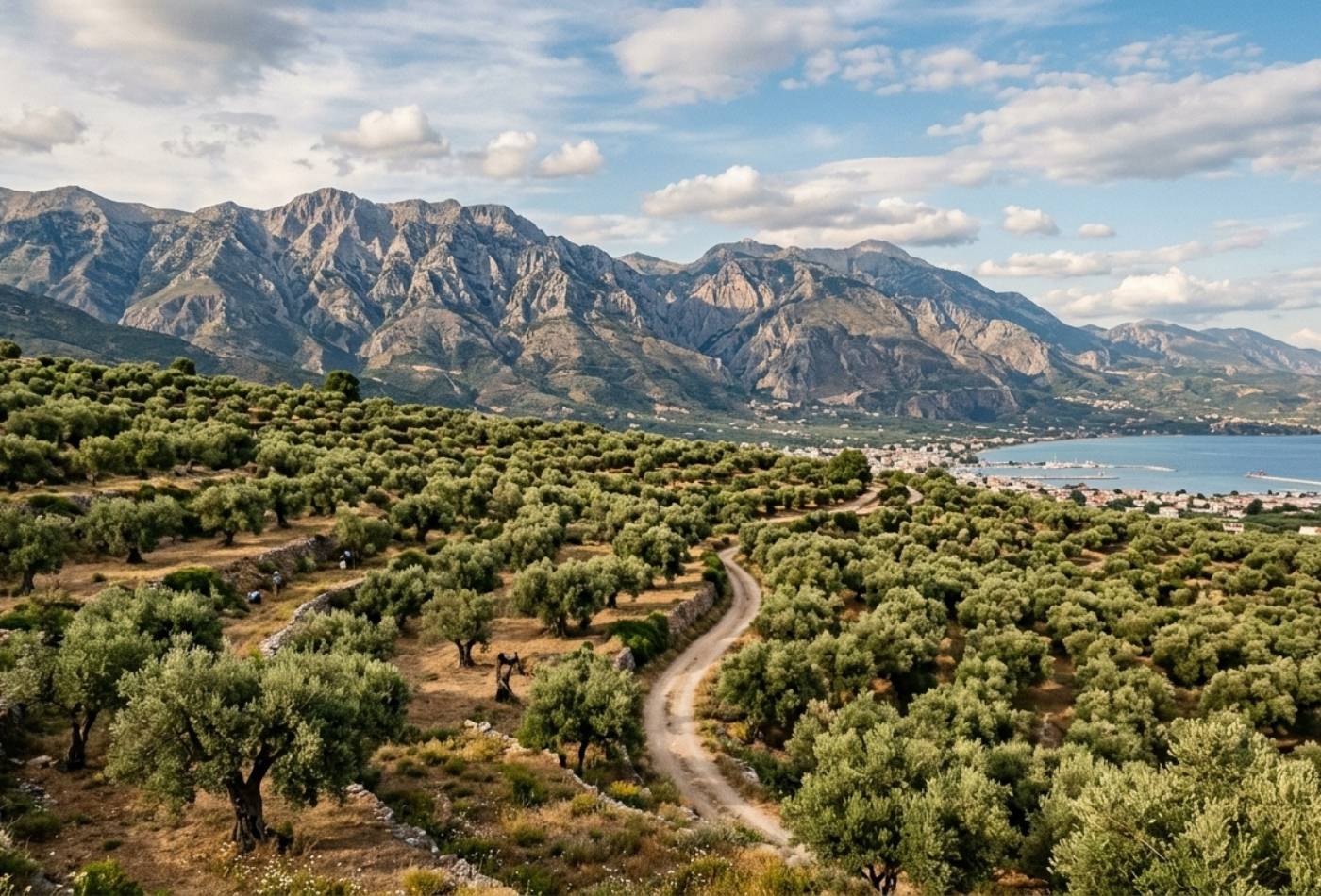 Paisaje de olivares en Kalamata - ELAIA